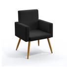 Poltrona Decorativa Vega Couro Preto Aradecor Poltrona Decorativa Vega Couro Preto Aradecor