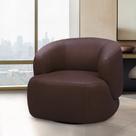 Poltrona Decorativa Verona Sala de Estar Base Giratória em Aço Couro Marrom Chocolate G88 - Gran Belo Poltrona Decorativa Verona Sala de Estar Base Giratória em Aço Couro Marrom Chocolate G88 - Gran Belo