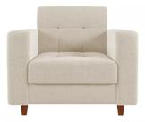 Poltrona Decorativa Verona Suede Bege- Ecotec Decor
