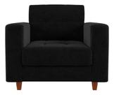 Poltrona Decorativa Verona Suede Preto- Ecotec Decor