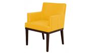 Poltrona Decorativa Vitória Couro Amarelo Pés Madeira Ms Decor Poltrona Decorativa Vitória Couro Amarelo Pés Madeira Ms Decor