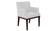 Poltrona Decorativa Vitória Couro Branco Pés Madeira Mz Decor