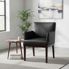 Poltrona Decorativa Vitória Couro Preto Pés Madeira Mz Decor Poltrona Decorativa Vitória Couro Preto Pés Madeira Mz Decor