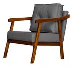 Poltrona Decorativa Vitória material sintético Cinza Poltrona Decorativa Vitória material sintético Cinza