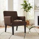 Poltrona Decorativa Vitória Suede Marrom Pés Madeira Mz Decor Poltrona Decorativa Vitória Suede Marrom Pés Madeira Mz Decor