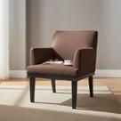Poltrona Decorativa Vitória Suede Marrom Pés Madeira Mz Decor Poltrona Decorativa Vitória Suede Marrom Pés Madeira Mz Decor