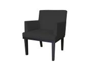 Poltrona Decorativa Vitória Suede Preto Pés Madeira Ms Decor Poltrona Decorativa Vitória Suede Preto Pés Madeira Ms Decor