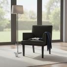 Poltrona Decorativa Vitória Suede Preto Pés Madeira Mz Decor Poltrona Decorativa Vitória Suede Preto Pés Madeira Mz Decor