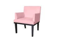 Poltrona Decorativa Vitória Suede Rosa Bebê Pés Madeira Ms Decor Poltrona Decorativa Vitória Suede Rosa Bebê Pés Madeira Ms Decor