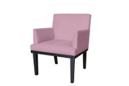 Poltrona Decorativa Vitória Suede Rosê Pés Madeira Ms Decor Poltrona Decorativa Vitória Suede Rosê Pés Madeira Ms Decor