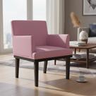 Poltrona Decorativa Vitória Suede Rosê Pés Madeira Mz Decor Poltrona Decorativa Vitória Suede Rosê Pés Madeira Mz Decor