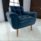 Poltrona Decorativa Xangai 1 Lugar Veludo Azul - Matrix Poltrona Decorativa Xangai 1 Lugar Veludo Azul - Matrix