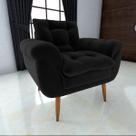 Poltrona Decorativa Xangai 1 Lugar Veludo Inca Preto - Matrix