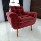 Poltrona Decorativa Xangai 1 Lugar Veludo Vermelho - Matrix Poltrona Decorativa Xangai 1 Lugar Veludo Vermelho - Matrix