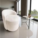 Poltrona Decorativa Yara Orgânica Bouclé Marfim