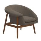 Poltrona Decorativa Yumi Base Madeira Braço Direito Bouclé Marrom - Nexta Casa Poltrona Decorativa Yumi Base Madeira Braço Direito Bouclé Marrom - Nexta Casa