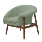Poltrona Decorativa Yumi Base Madeira Braço Esquerdo Bouclé Verde Claro - Nexta Casa Poltrona Decorativa Yumi Base Madeira Braço Esquerdo Bouclé Verde Claro - Nexta Casa