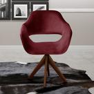Poltrona Decorativa Zara Pé Giratório de Madeira Sala Recepção