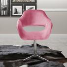 Poltrona Decorativa Zara Pé Giratório de Metal Sala Recepção
