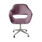 Poltrona Decorativa Zara Pé Giratório de Metal Sala Recepção Roxo
