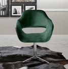 Poltrona Decorativa Zara Pé Giratório de Metal Sala Recepção Verde