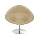 Poltrona Design Gondula Couro Natural Bege