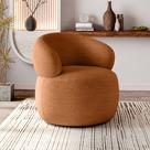 Poltrona Design Sofisticado Orgânica Fino Acabamento Eloah Base Giratória Bouclé Italiano Terra Poltrona Design Sofisticado Orgânica Fino Acabamento Eloah Base Giratória Bouclé Italiano Terra