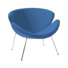 Poltrona Design Trevo Suede Azul Base Cromada Poltrona Design Trevo Suede Azul Base Cromada