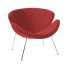 Poltrona Design Trevo Suede Vermelho Base Cromada