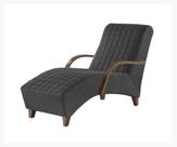 Poltrona Divan Chaise Grafite Com Braços Sued