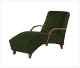 Poltrona Divan Chaise Verde Musgo Veludo Com Braços