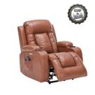 Poltrona do Papai Austin Elétrica com Massagem Aquecimento USB USBc Brindes Massageador e Óculos Bluetooth PU Caramelo G94 - Gran Belo