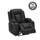 Poltrona do Papai Austin Elétrica com Massagem Aquecimento USB USBc Brindes Massageador e Óculos Bluetooth PU Preto G94 - Gran Belo