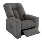 Poltrona do Papai Bean 82cm Reclinável Manual Suede Cinza - Sallar Home