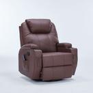 Poltrona do Papai Cinema Manual Vector Balanço Massagem Aquecimento Porta Copos PU Marrom Chocolate G94 - Gran Belo