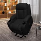 Poltrona do Papai com Massagem Aquecimento Austin Elevação Lift 150º PU Preto G31 - Gran Belo