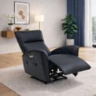 Poltrona do Papai Elétrica Reclinável USB USB-C Quebec com Massagem Aquecimento PU Preto G94 - Gran Belo