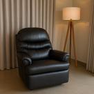 Poltrona do Papai Realeza Preto Tecido Sintético material sintético Papai Mamãe Encosto Reclinável E Retrátil Sala Quarto Hospitalar Estetica