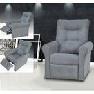 Poltrona Do Papai Reclinável Clio Suede Cinza Matrix