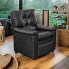 Poltrona do Papai Reclinável com Massagem Imperador Couro Facto Preto