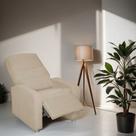 Poltrona Do Papai Reclinável Confortável Suede bege