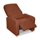 Poltrona Do Papai Reclinável Confortável Suede Terracota