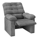 Poltrona Do Papai Reclinável Decorativa Konfort Para Sala Suede Selmer Cinza Poltrona Do Papai Reclinável Decorativa Konfort Para Sala Suede Selmer Cinza