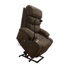 Poltrona do Papai Reclinável Elétrica Austin Lift Massagem USB Suporte para Celular Soft Linho Marrom G11 - Gran Belo