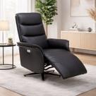 Poltrona do Papai Reclinável Elétrica Bimotor Alabama com Massagem Aquecimento Entrada USB PU Preto G94 - Gran Belo