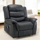 Poltrona do Papai Reclinável Elétrica e Massagem Relaxante Ocean Premium Preto