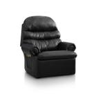 Poltrona Do Papai Reclinavel em material sintético Conforto Botão (PRETO)