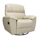 Poltrona do Papai Reclinável Giratória Armênia Glider Mecânico Couro Off White G40 - Gran Belo