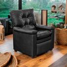 Poltrona do Papai Reclinável Imperador Couro Facto Preto - SOFA STORE
