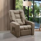 Poltrona do Papai Reclinável Itália Suede Cappuccino Adonai Estofados Poltrona do Papai Reclinável Itália Suede Cappuccino Adonai Estofados